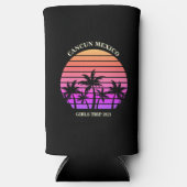 Tropical Island Custom Beach Palm Tree Meisjes Tri Seltzer Blikjeskoeler (Voorkant)