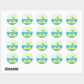 Tropical Island Emoji Ronde Sticker (Vel)