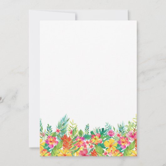 Tropical Island Floral Engagement Party Uitnodigin Kaart (Achterkant)