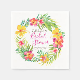 Tropical Island Floral krans gepersonaliseerd Servet