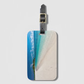 Tropical Island Footprints On The Sand   Bagagelabel (Voorkant (verticaal))