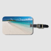 Tropical Island Footprints On The Sand   Bagagelabel (Voorkant (horizontaal))