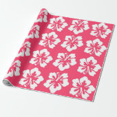 Tropical Island Hawaiian Hibiscus Flowe Pink Cadeaupapier (Uitgerold)