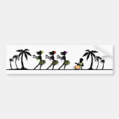 Tropical Island Hula dansers Bumpersticker (Voorkant)