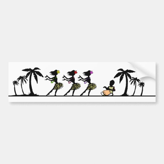 Tropical Island Hula dansers Bumpersticker (Voorkant)