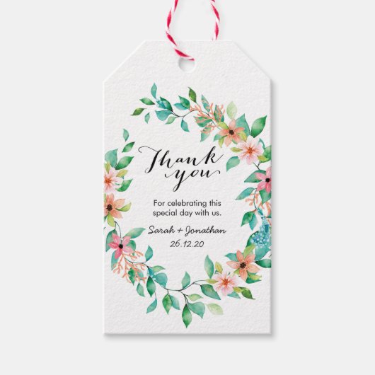 Tropical Island Luau Bruiloft Dank u labels Cadeaulabel (Voorkant)