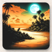 Tropical Island Moonlight Onderzetter (Voorkant)