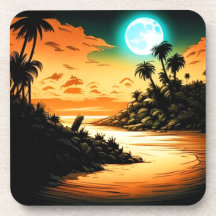 Tropical Island Moonlight Onderzetter