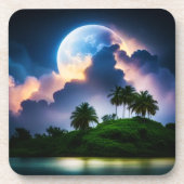 Tropical Island Moonlight Onderzetter (Voorkant)