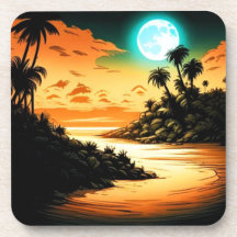 Tropical Island Moonlight Onderzetter