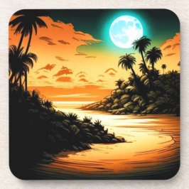Tropical Island Moonlight Onderzetter