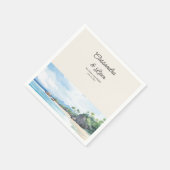 Tropical Island Ocean Beach Bruiloft Servet (Hoek)
