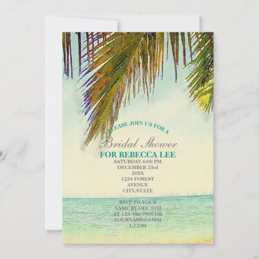 Tropical Island Palm Beach vrijgezellenfeest Kaart (Voorkant)