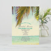 Tropical Island Palm Beach vrijgezellenfeest Kaart (Staand voorkant)