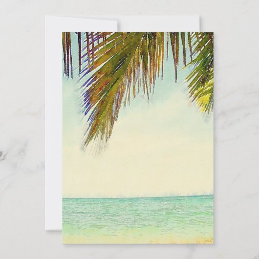 Tropical Island Palm Beach vrijgezellenfeest Kaart (Achterkant)