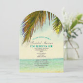 Tropical Island Palm Beach vrijgezellenfeest Kaart (Staand voorkant)