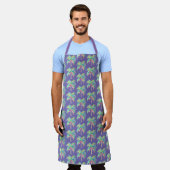 Tropical Island Palm Paarse all-over print Schort (Gedragen)