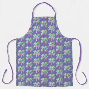Tropical Island Palm Paarse all-over print Schort