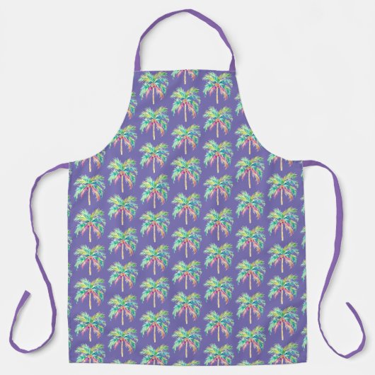 Tropical Island Palm Paarse all-over print Schort (Voorkant)
