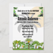 Tropical Island Palm Sunset Uitnodiging (Voorkant)