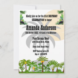 Tropical Island Palm Sunset Uitnodiging