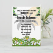 Tropical Island Palm Sunset Uitnodiging (Staand voorkant)