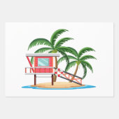 Tropical Island Palm Sunset Uitnodiging Inpakpapier Vel (Voorkant 2)