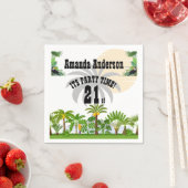 Tropical Island Palm Sunset Uitnodiging Servet (Insitu)