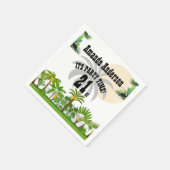 Tropical Island Palm Sunset Uitnodiging Servet (Hoek)