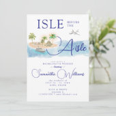 Tropical Island Palm Tree Destination Bachelorette Kaart (Staand voorkant)