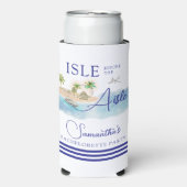 Tropical Island Palm Tree Destination Bachelorette Seltzer Blikjeskoeler (Seltzer Voorkant)