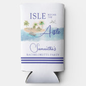 Tropical Island Palm Tree Destination Bachelorette Seltzer Blikjeskoeler (Voorkant)