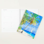 Tropical Island Palm Tree met zeilboot Planner (Display)