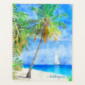 Tropical Island Palm Tree met zeilboot Planner (Voorkant)