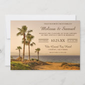 Tropical Island Palm Trees bruiloft uitnodiging (Voorkant)