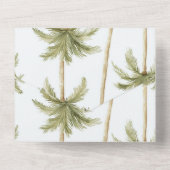 Tropical Island Palm Trees Wedding All In One Uitnodiging (Achterkant)