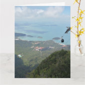 Tropical Island Panorama with Cable Car Kaart (Gele Bloem)