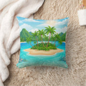 Tropical Island Paradise Palm Trees Throw Pillow Kussen (Deken)