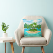 Tropical Island Paradise Palm Trees Throw Pillow Kussen (Stoel)