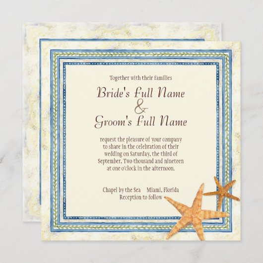 Tropical Island Paradise - Uitnodiging voor bruilo (Voorkant / Achterkant)