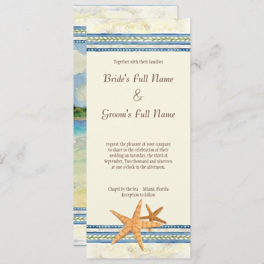 Tropical Island Paradise - Uitnodiging voor bruilo (Voorkant / Achterkant)