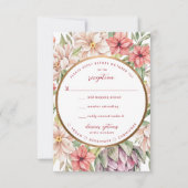 Tropical Island Pastel Floral RSVP Kaartje (Voorkant)
