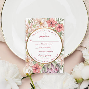Tropical Island Pastel Floral RSVP Kaartje