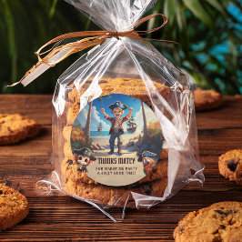 Tropical Island Pirate Boy Bedankt Sticker