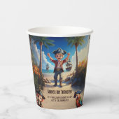 Tropical Island Pirate Boy Verjaardagsfeest Papieren Bekers (Achterkant)