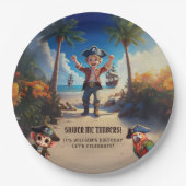 Tropical Island Pirate Boy Verjaardagsfeest Papieren Bordje (Voorkant)