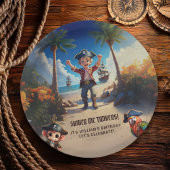 Tropical Island Pirate Boy Verjaardagsfeest Papieren Bordje