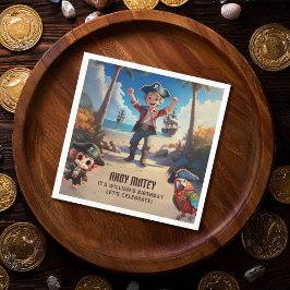 Tropical Island Pirate Boy Verjaardagsfeest Servet
