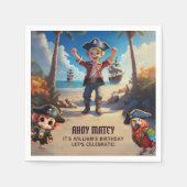 Tropical Island Pirate Boy Verjaardagsfeest Servet (Voorkant)