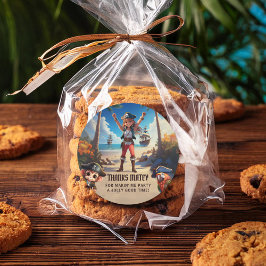 Tropical Island Pirate Girl Bedankt Sticker